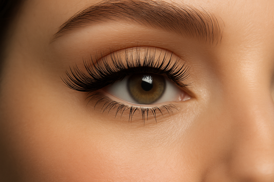 Close-up model eye with magnetic lashes
